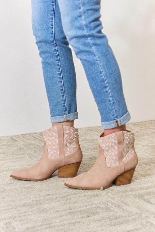 East Lion Corp Rhinestone Ankle Cowgirl Booties