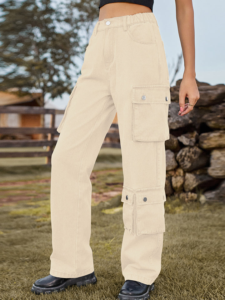 Straight Leg Cargo Jeans