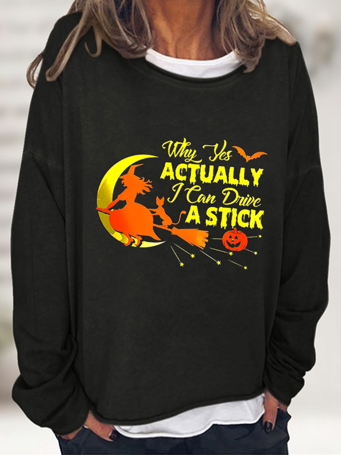 Witch and Her Cat Graphic Sweatshirt